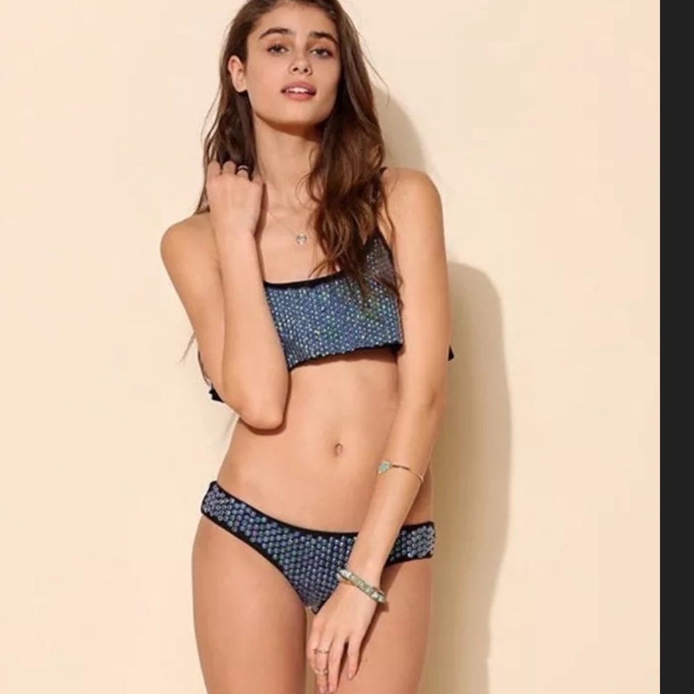 NEW Beach Riot Iridescent Bikini Top and Bottom